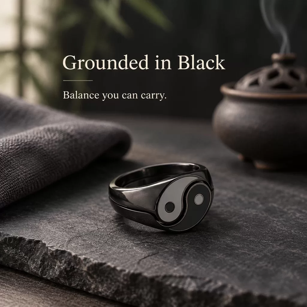 Yin Yang Bagua Ring – Stainless Steel Talisman Band