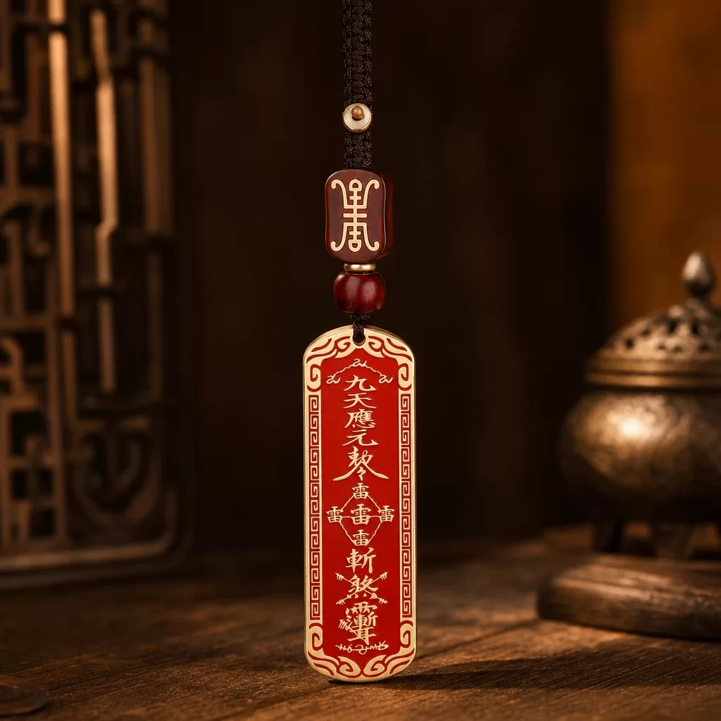 雷祖圣号铜质符牌吊坠·朱砂工艺