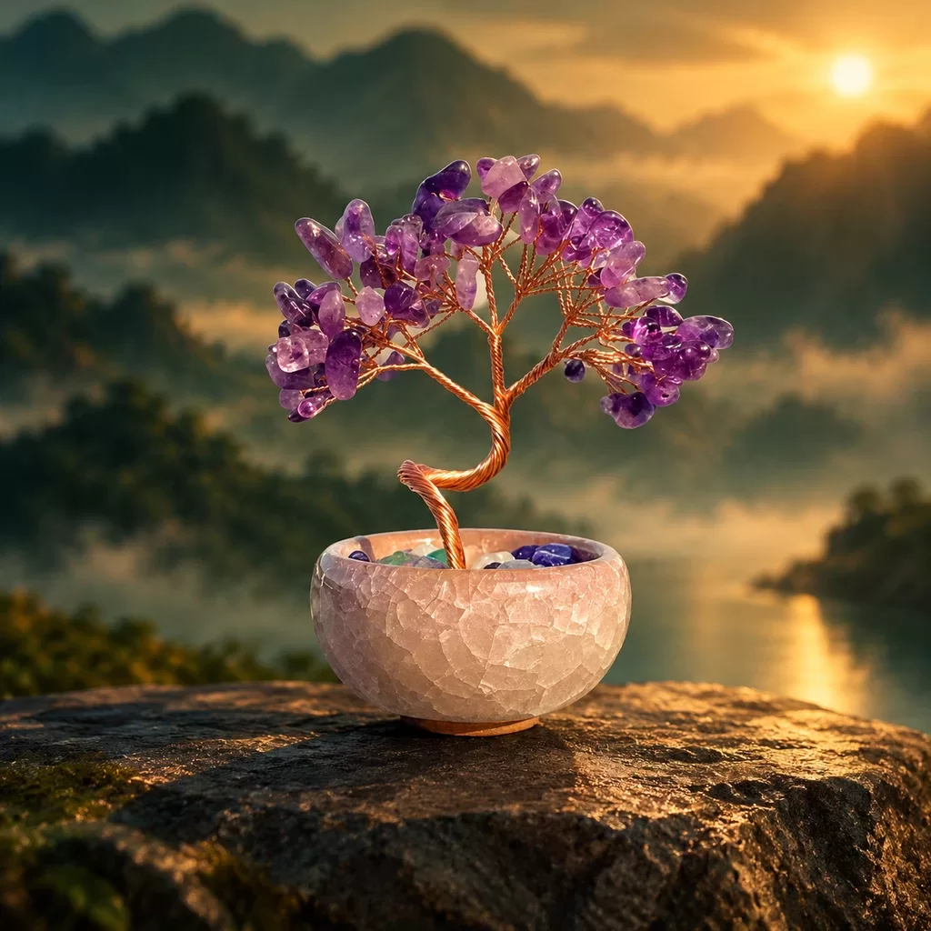 Crystal Gem Tree of Fortune for Desk & Altar